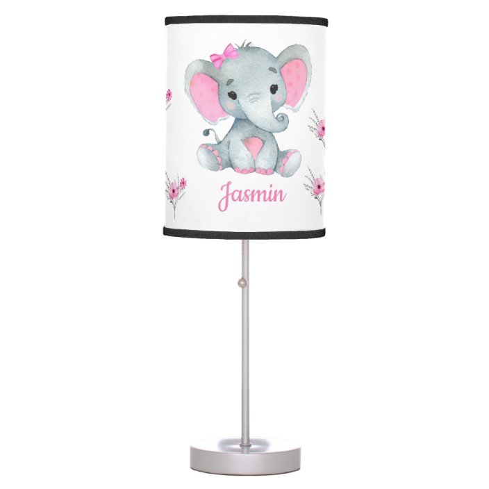 pink and grey table lamp