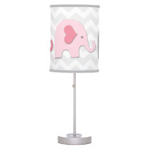 Pink Grey Elephant Lamp