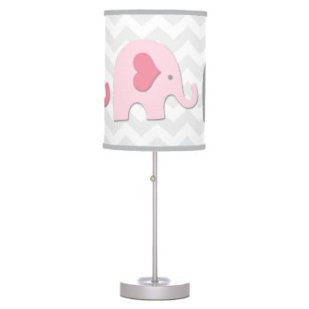 Pink Grey Elephant Lamp by Kookyburra at Zazzle