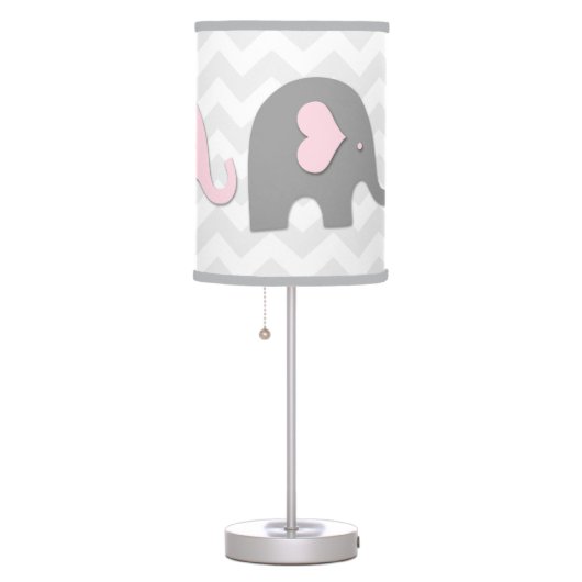 Pink Grey Elephant Lamp (Right)