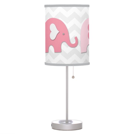 Pink Grey Elephant Lamp (Left)