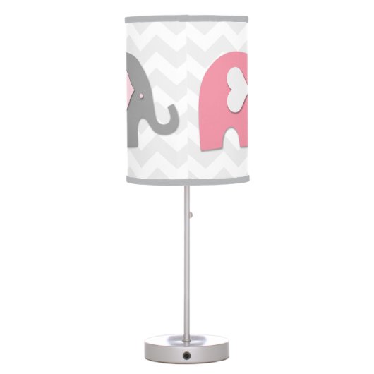 Pink Grey Elephant Lamp (Back)