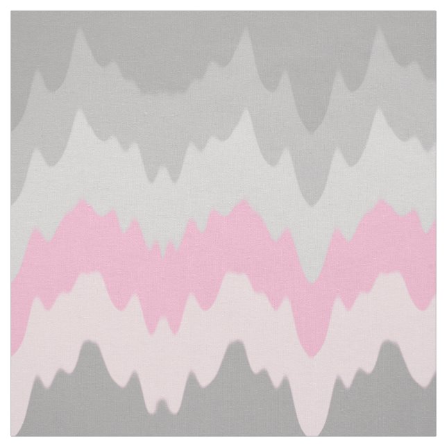 Pink Grey Gray Chevron Ombre Fade Abstract Fabric (Swatch)