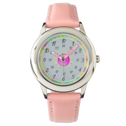 Pink Grey Hearts Watch