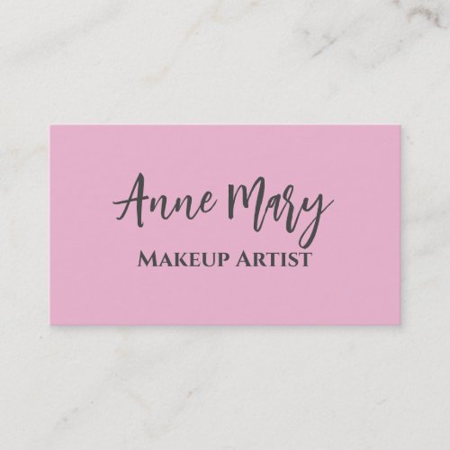 Pink Grey Makeup Artist Beauty Hair Salon Custom Business Card