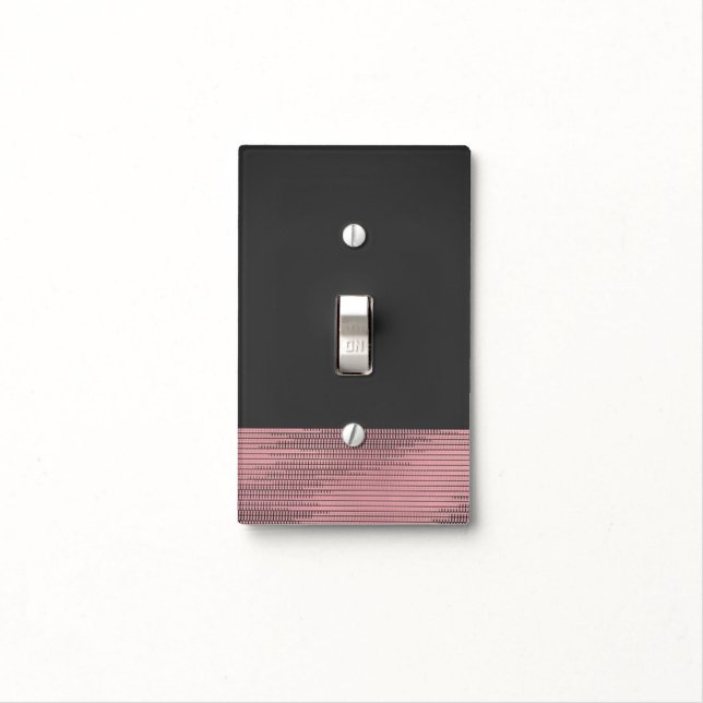 Pink & Grey Modern Glam Sequins Chic Elegant Light Switch Cover (In Situ)