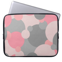 Pink-grey molecules laptop bag