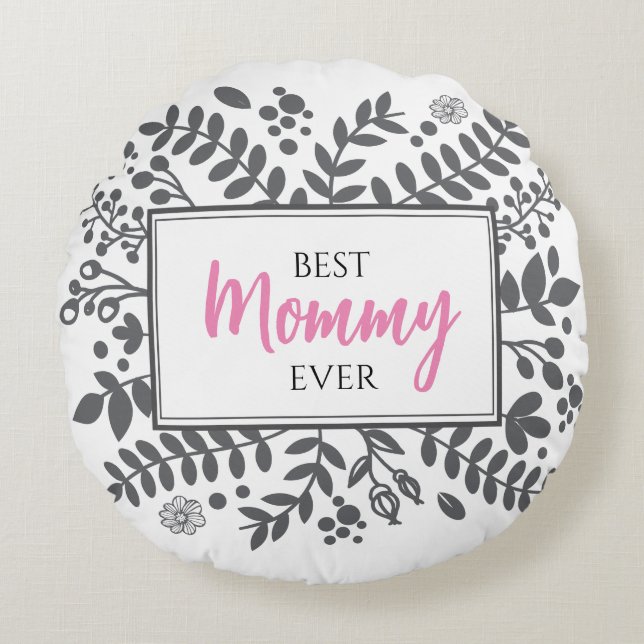 Pink Grey Mother Mommy Mothers Day Gift Pillow (Front)