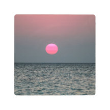 pink & grey photographic ocean beach sunset