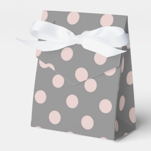 Pink  Grey Polka Dots Birthday Party Favor Boxes