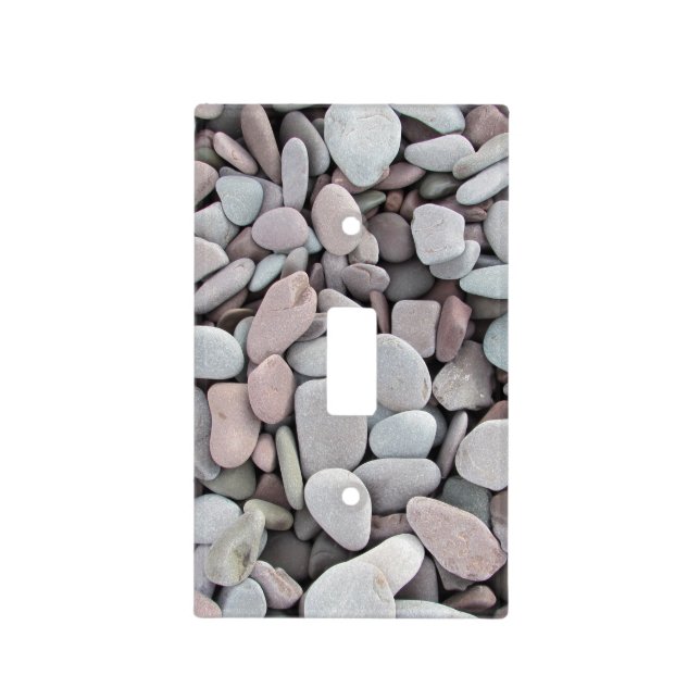 Pink Grey Stones Pebbles Texture Light Switch Cover (Front)