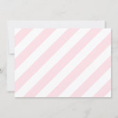 Pink Grey Stripes Raccoon Baby Shower Invitation (Back)