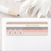 Pink Grey Stripes Wreath Address