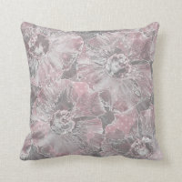 Pink grey stylish large flowers