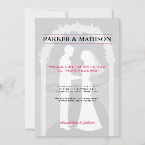 Pink &amp; Grey Vows Custom Invites