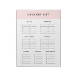 Pink Grocery List Notepad at Zazzle