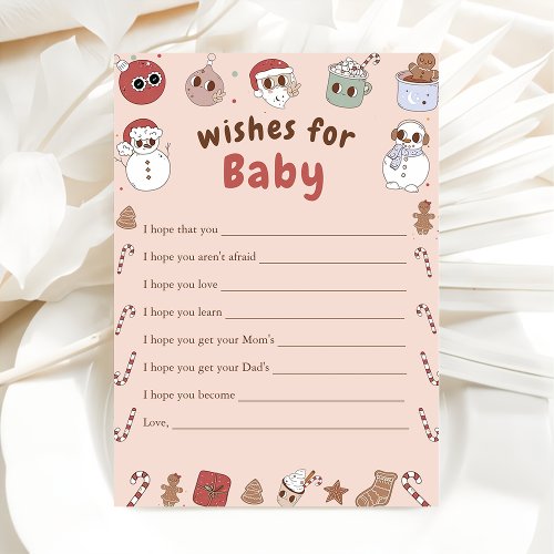 Pink Groovy Christmas Tree  Wishes for Baby Game Invitation