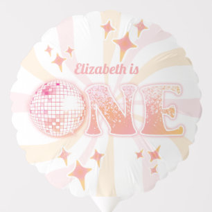 Pink Groovy Disco Dancing Queen First Birthday Balloon