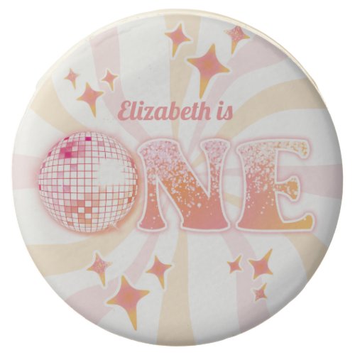 Pink Groovy Disco Dancing Queen First Birthday Chocolate Covered Oreo
