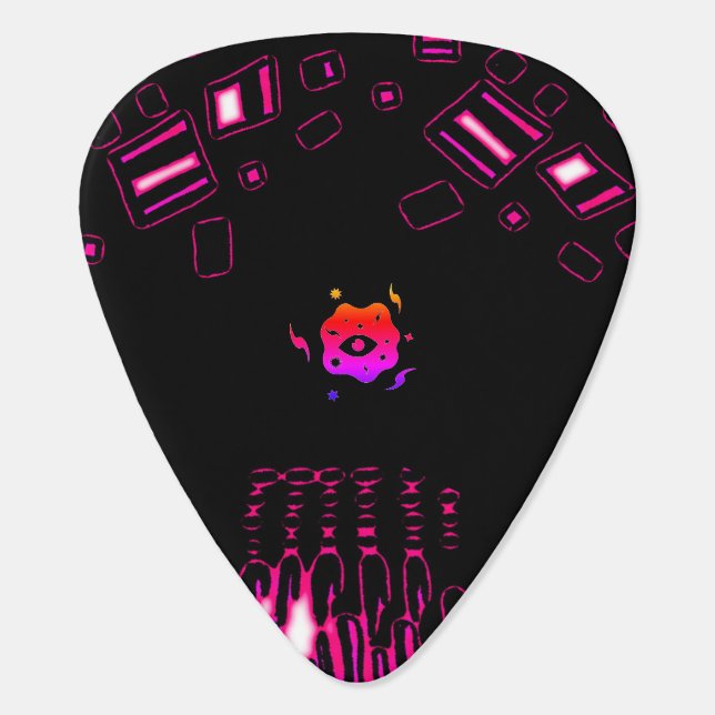 Pink Groovy Guitar Pick (Back)