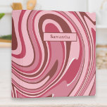 Pink Groovy Swirls Girls 3 Ring Binder<br><div class="desc">She'll feel kind of groovy with her pink and mauve retro swirls school binder. The wavy vintage design also includes a name too. Simply add her name and choose your size for her pink groovy swirls school binder.</div>