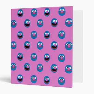 Pink Grover Face Pattern 3 Ring Binder