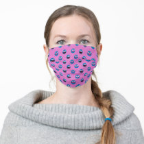Pink Grover Face Pattern Adult Cloth Face Mask