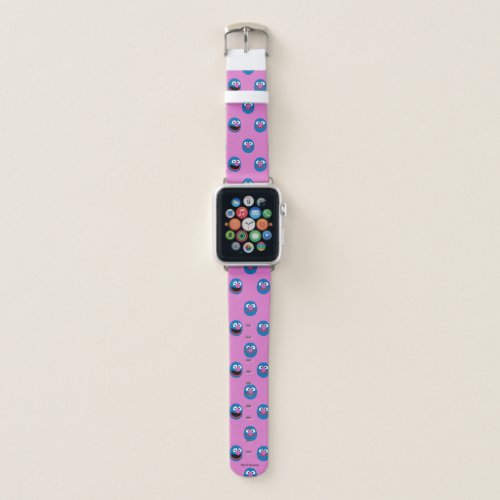 Pink Grover Face Pattern Apple Watch Band