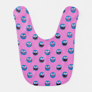 Pink Grover Face Pattern Baby Bib