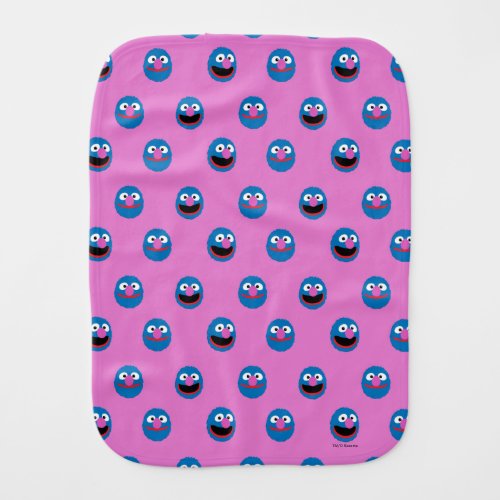 Pink Grover Face Pattern Baby Burp Cloth