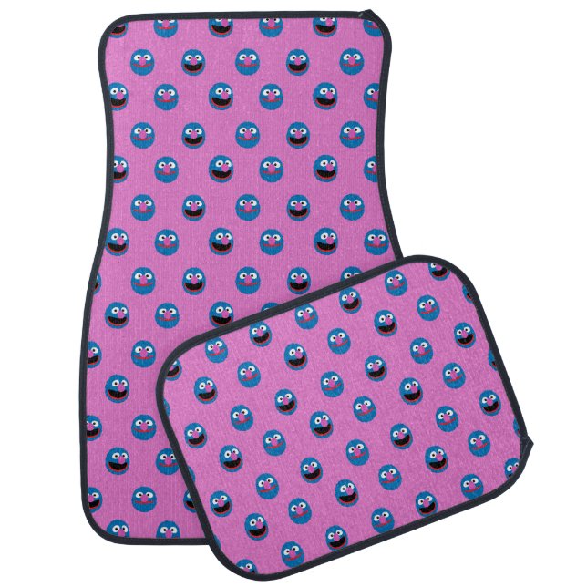 Pink Grover Face Pattern Car Floor Mat (Set)
