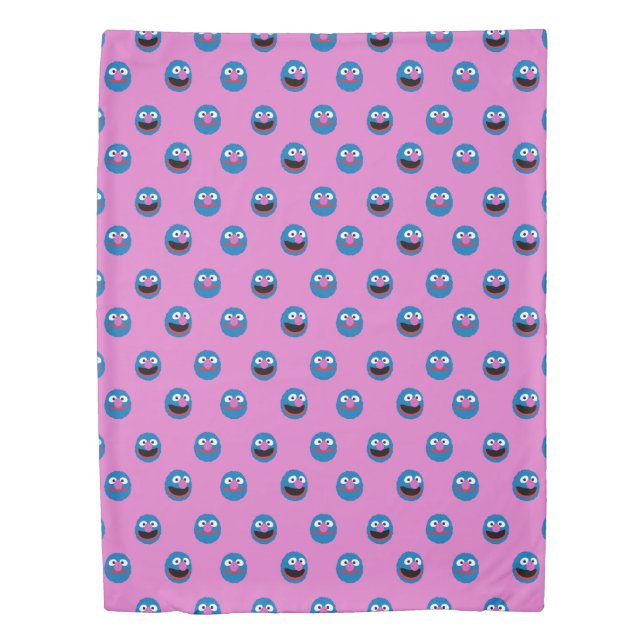 Pink Grover Face Pattern Duvet Cover (Front)
