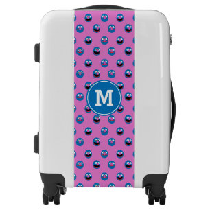 Pink Grover Face Pattern Luggage