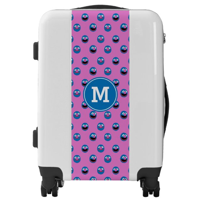 Pink Grover Face Pattern Luggage (Front)