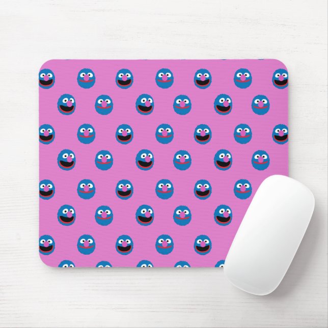 Pink Grover Face Pattern Mouse Pad (With Mouse)