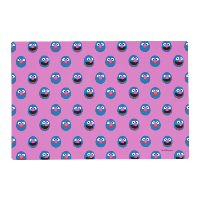 Pink Grover Face Pattern Placemat (Front)