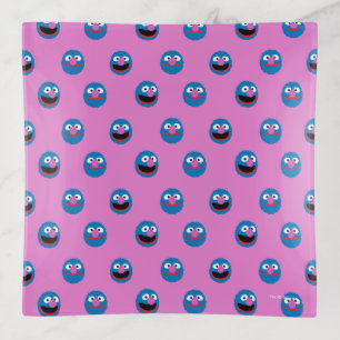 Pink Grover Face Pattern Trinket Tray