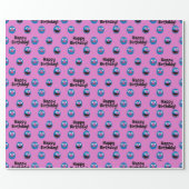 Pink Grover Face Pattern Wrapping Paper (Flat)