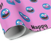 Pink Grover Face Pattern Wrapping Paper (Roll Corner)
