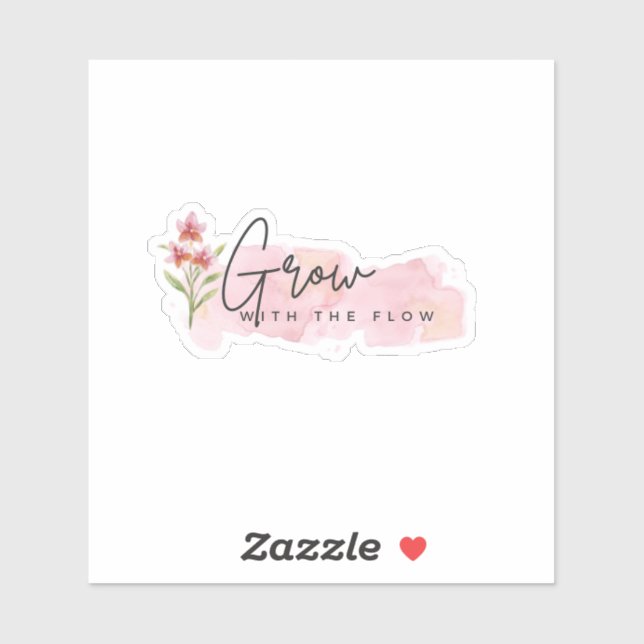 Pink Grow with the Flow Vinyl Sticker  (Sheet)