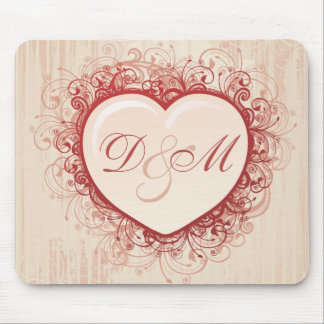Pink Grunge Heart Mouse Pad