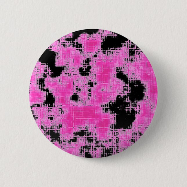 Pink Grunge Pinback Button (Front)