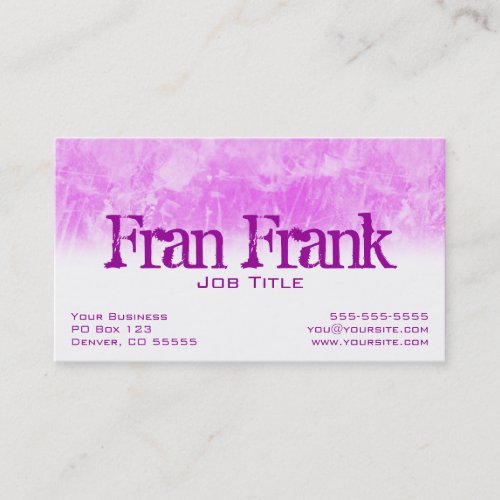 Pink Grunge Profile Card Business Card Templates