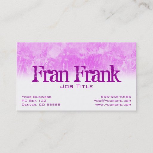 Customizable Pink Grunge Profile Card Business Card Templates
