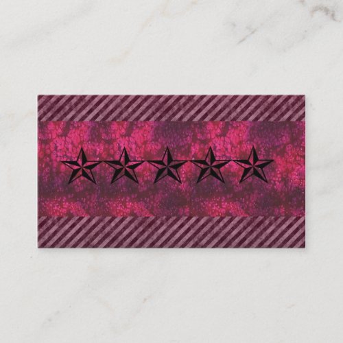 Pink grunge rockstar business card