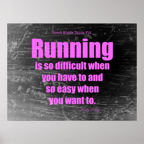 Pink Grunge Running Poster Poster
