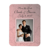 Pink Grunge Save the Date Premium Magnet