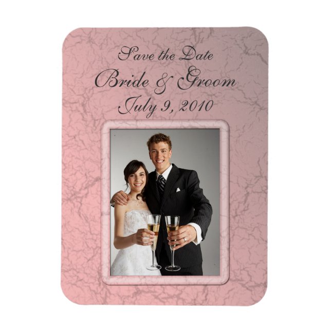 Pink Grunge Save the Date Premium Magnet (Vertical)
