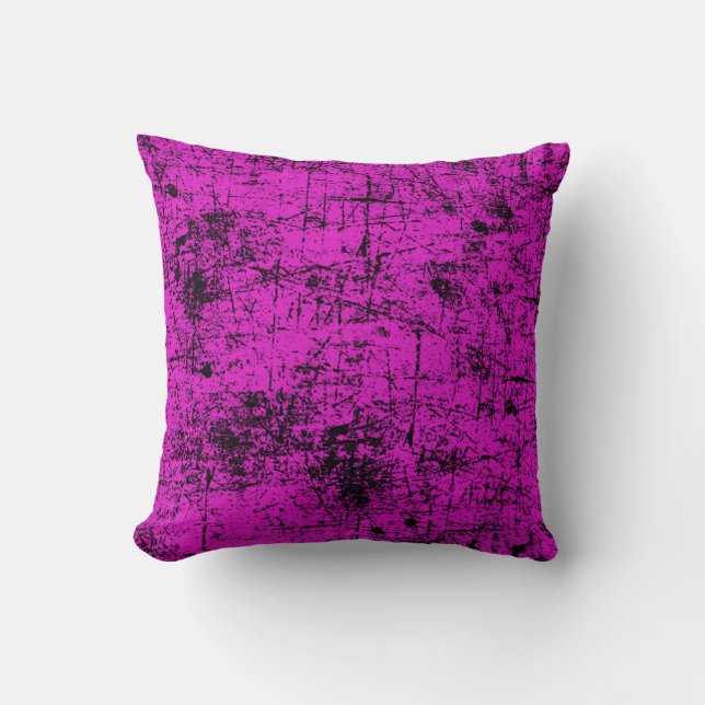 Pink Grunge Throw Pillow (Front)