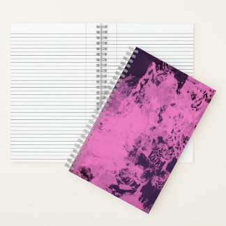 Pink Grungy Paint Style Spiral Notebook